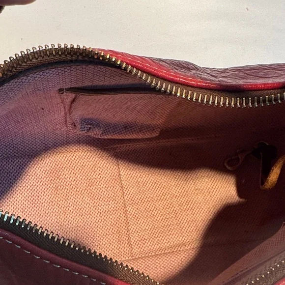 Dooney & Bourke Cherry Red Leather Hobo Shoulder Bag - Picture 6 of 15